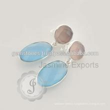 Wholesale Supplier Of Chalcedony Silver Gemstone Earring For Christmas